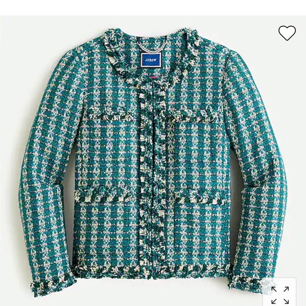 JCrew Lady Jacket in Emerald Tweed, Size 4